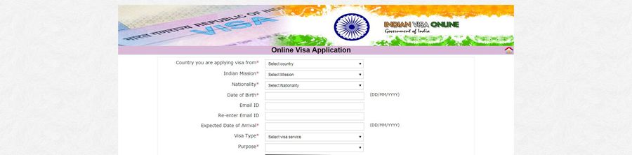 Visumantrag Indien online